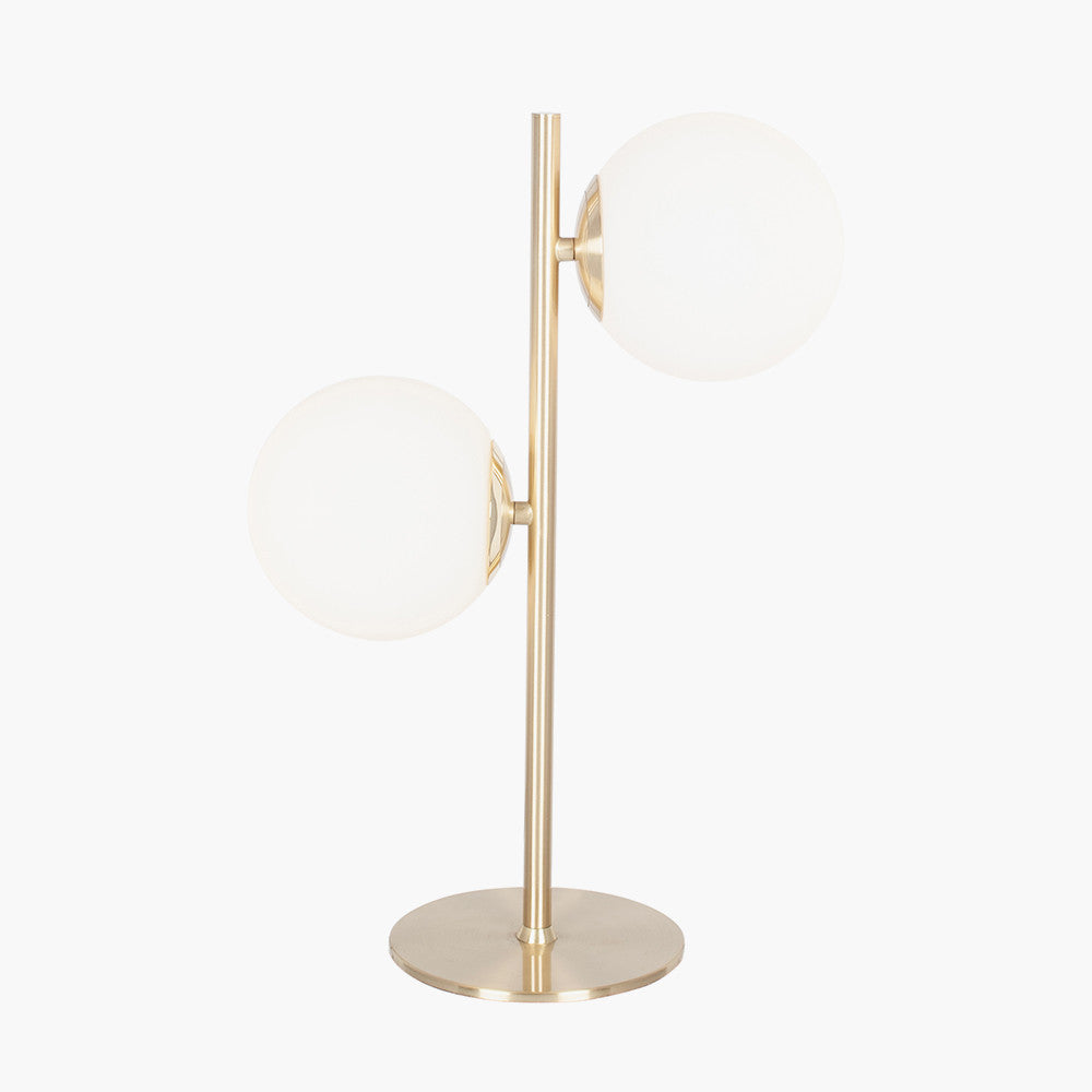 Asterope White Orb & Gold Metal Table Lamp